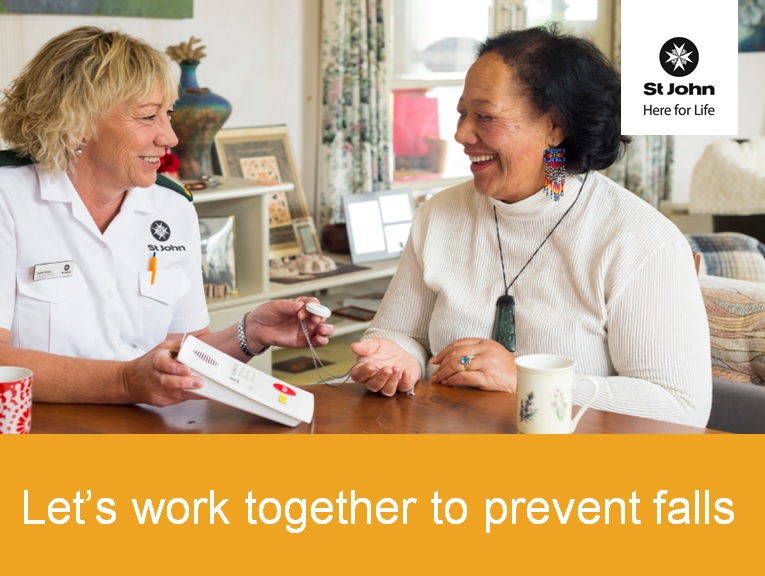 Ladies chatting about a medical alarm