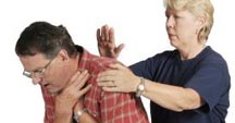 True choking is when a person is unable to breathe or speak due to a complete obstruction in the throat or windpipe.