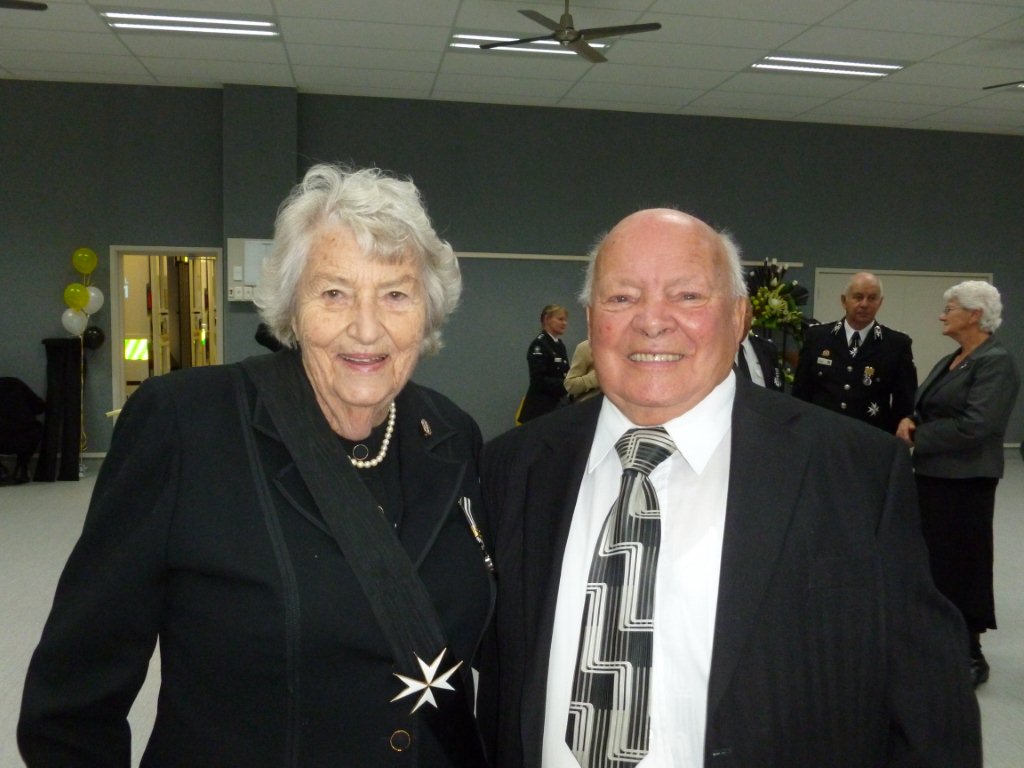 Regional Patron Lady Blundell with Waiuku Area Committee Chairman Kevan Lawrence at the official opening of the Waiuku Ambulance Station.